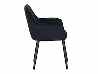 Colenis - melly eetkamerstoel - set van 4 - zwart - fluweel - velvet - met armleuning - afbeelding 3 van  4