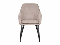 Colenis - melly eetkamerstoel - set van 6 - beige - fluweel - velvet - met armleuning - afbeelding 3 van  4