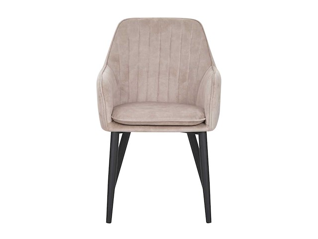 Colenis - melly eetkamerstoel - set van 6 - beige - fluweel - velvet - met armleuning - afbeelding 3 van  4