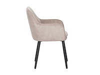 Colenis - melly eetkamerstoel - set van 6 - beige - fluweel - velvet - met armleuning - afbeelding 4 van  4