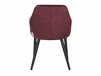 Colenis - melly eetkamerstoel - set van 6 - bordeaux - fluweel - velvet - met armleuning - afbeelding 3 van  4