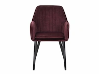Colenis - melly eetkamerstoel - set van 6 - bordeaux - fluweel - velvet - met armleuning - afbeelding 4 van  4
