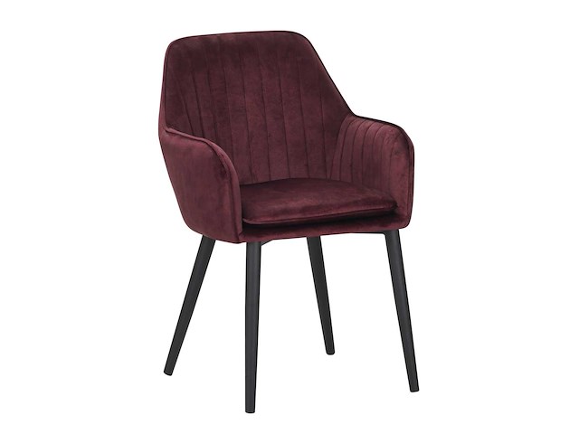 Colenis - melly eetkamerstoel - set van 6 - bordeaux - fluweel - velvet - met armleuning - afbeelding 1 van  4