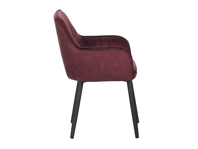 Colenis - melly eetkamerstoel - set van 6 - bordeaux - fluweel - velvet - met armleuning - afbeelding 2 van  4