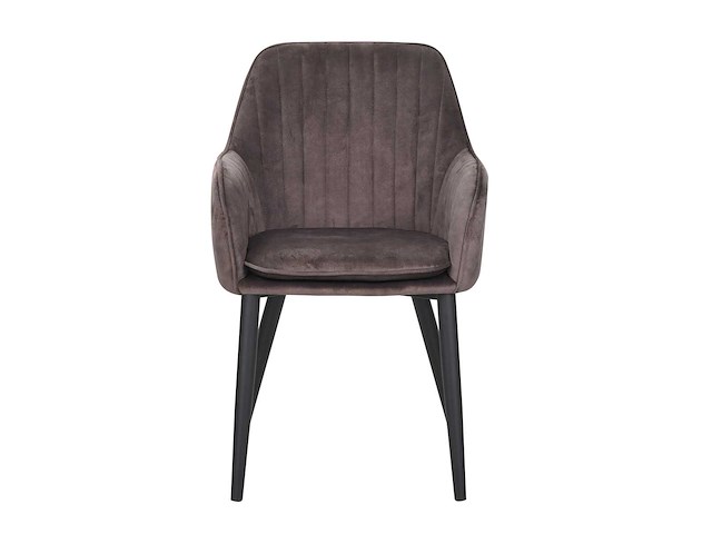 Colenis - melly eetkamerstoel - set van 6 - bruin - fluweel - velvet - met armleuning - afbeelding 2 van  2