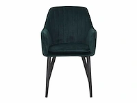 Colenis - melly eetkamerstoel - set van 6 - groen - fluweel - velvet - met armleuning - afbeelding 2 van  3