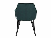Colenis - melly eetkamerstoel - set van 6 - groen - fluweel - velvet - met armleuning - afbeelding 3 van  3