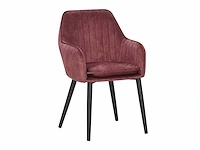 Colenis - melly eetkamerstoel - set van 6 - rose - fluweel - velvet - met armleuning - afbeelding 2 van  2
