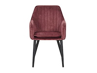 Colenis - melly eetkamerstoel - set van 6 - rose - fluweel - velvet - met armleuning - afbeelding 1 van  2