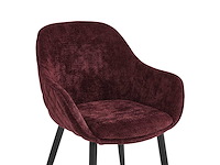 Colenis - metropol eetkamerstoel - set van 4 - bordeaux - linnen stof - industrieel - met armleuning - stoel - afbeelding 5 van  5