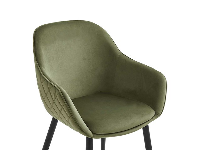 Colenis - metropol eetkamerstoel - set van 4 - olijfgroen - velvet - industrieel - met armleuning - stoel - afbeelding 5 van  5