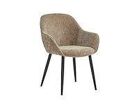 Colenis - metropol eetkamerstoel - set van 4 - taupe - linnen stof - industrieel - met armleuning - afbeelding 1 van  5