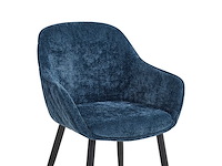 Colenis - metropol eetkamerstoel - set van 6 - blauw - linnen stof - industrieel - met armleuning - stoel - afbeelding 5 van  5