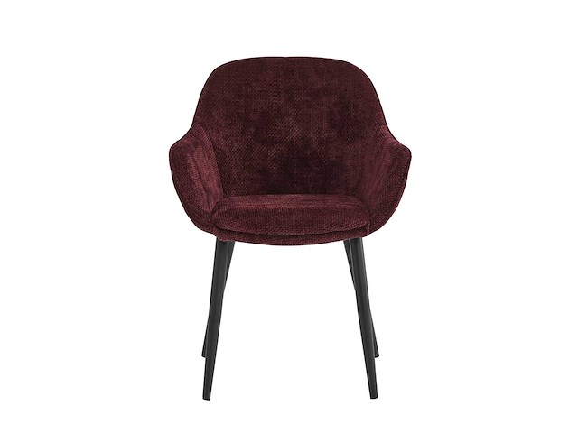 Colenis - metropol eetkamerstoel - set van 6 - bordeaux - linnen stof - industrieel - met armleuning - stoel - afbeelding 3 van  5