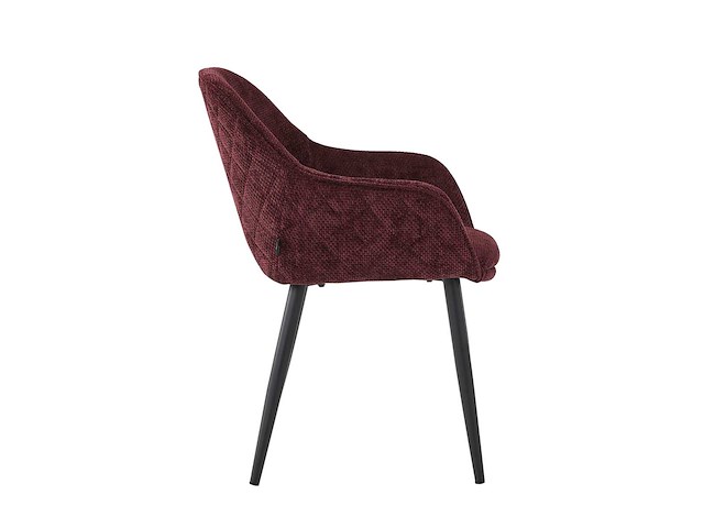 Colenis - metropol eetkamerstoel - set van 6 - bordeaux - linnen stof - industrieel - met armleuning - stoel - afbeelding 4 van  5