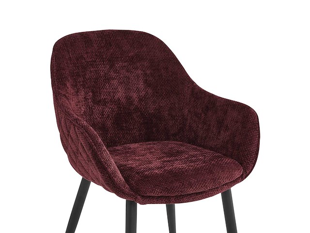 Colenis - metropol eetkamerstoel - set van 6 - bordeaux - linnen stof - industrieel - met armleuning - stoel - afbeelding 5 van  5