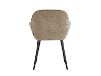 Colenis - metropol eetkamerstoel - set van 6 - taupe - linnen stof - industrieel - met armleuning - afbeelding 2 van  5