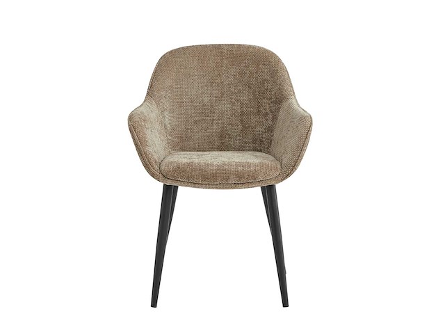 Colenis - metropol eetkamerstoel - set van 6 - taupe - linnen stof - industrieel - met armleuning - afbeelding 3 van  5