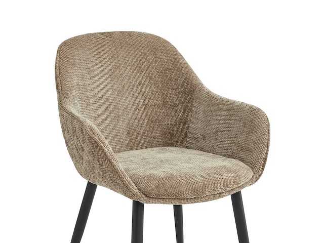 Colenis - metropol eetkamerstoel - set van 6 - taupe - linnen stof - industrieel - met armleuning - afbeelding 5 van  5