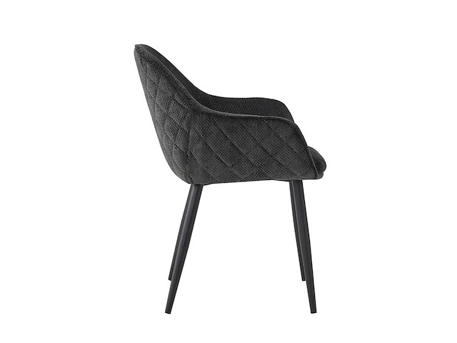 Colenis - metropol eetkamerstoel - set van 6 - zwart - linnen stof - industrieel - met armleuning - afbeelding 4 van  5