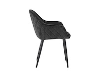 Colenis - metropol eetkamerstoel - set van 6 - zwart - linnen stof - industrieel - met armleuning - afbeelding 4 van  5