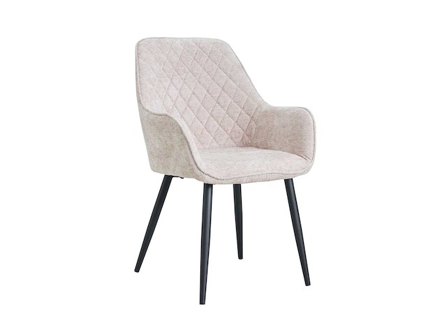 Colenis - milano eetkamerstoel - set van 4 - beige - chenille stof - design - industrieel - metalen poten - afbeelding 1 van  1