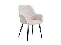 Colenis - milano eetkamerstoel - set van 4 - beige - chenille stof - design - industrieel - metalen poten - afbeelding 1 van  1