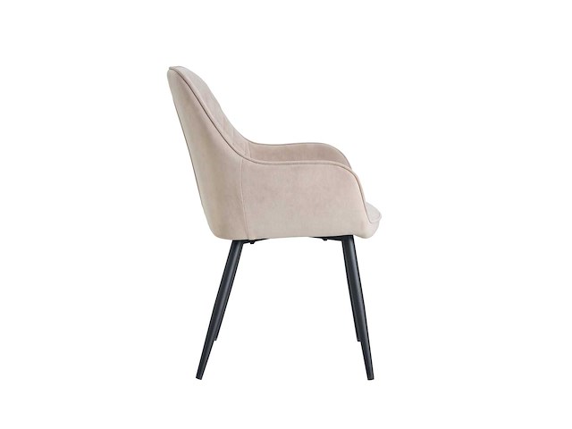 Colenis - milano eetkamerstoel - set van 4 - beige - velvet - fluweel - design - industrieel - metalen poten - afbeelding 2 van  3