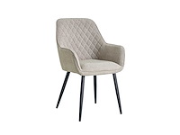 Colenis - milano eetkamerstoel - set van 6 - beige - bouclé - design - industrieel - metalen poten - afbeelding 1 van  3