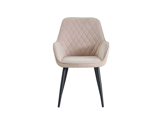 Colenis - milano eetkamerstoel - set van 6 - beige - velvet - fluweel - design - industrieel - metalen poten - afbeelding 1 van  1