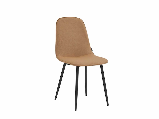 Colenis - milou eetkamerstoelen - set van 4 - bruin - linnen stof - industrieel - stoelen - afbeelding 1 van  3