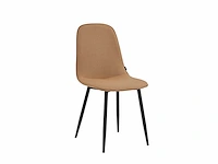 Colenis - milou eetkamerstoelen - set van 4 - bruin - linnen stof - industrieel - stoelen - afbeelding 1 van  3