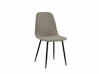 Colenis - milou eetkamerstoelen - set van 4 - lichtgrijs - linnen stof - industrieel - stoelen - afbeelding 1 van  5