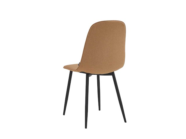 Colenis - milou eetkamerstoelen - set van 6 - bruin - linnen stof - industrieel - stoelen - afbeelding 3 van  4