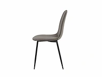 Colenis - milou eetkamerstoelen - set van 6 - grijs - linnen stof - industrieel - stoelen - afbeelding 3 van  4