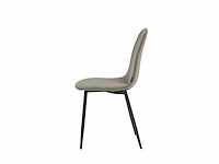 Colenis - milou eetkamerstoelen - set van 6 - lichtgrijs - linnen stof - industrieel - stoelen - afbeelding 3 van  4