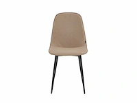 Colenis - milou eetkamerstoelen - set van 6 - taupe - linnen stof - industrieel - stoelen - afbeelding 2 van  5