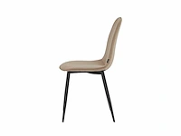 Colenis - milou eetkamerstoelen - set van 6 - taupe - linnen stof - industrieel - stoelen - afbeelding 3 van  5