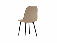 Colenis - milou eetkamerstoelen - set van 6 - taupe - linnen stof - industrieel - stoelen - afbeelding 4 van  5