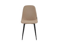 Colenis - milou eetkamerstoelen - set van 6 - taupe - linnen stof - industrieel - stoelen - afbeelding 2 van  5
