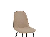 Colenis - milou eetkamerstoelen - set van 6 - taupe - linnen stof - industrieel - stoelen - afbeelding 5 van  5