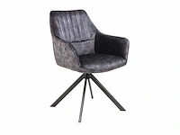Colenis - noah eetkamerstoel - antraciet - adoré velvet - set van 4 - luxe design - comfortabel en stijlvol - metalen poten - afbeelding 1 van  5