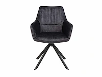 Colenis - noah eetkamerstoel - antraciet - adoré velvet - set van 6 - luxe design - comfortabel en stijlvol - metalen poten - afbeelding 2 van  5