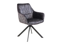 Colenis - noah eetkamerstoel - antraciet - adoré velvet - set van 6 - luxe design - comfortabel en stijlvol - metalen poten - afbeelding 1 van  5