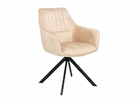 Colenis - noah eetkamerstoel - beige - adoré velvet - set van 6 - luxe design - comfortabel en stijlvol - metalen poten - afbeelding 1 van  5