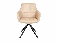 Colenis - noah eetkamerstoel - beige - adoré velvet - set van 6 - luxe design - comfortabel en stijlvol - metalen poten - afbeelding 2 van  5