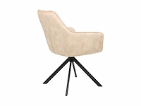 Colenis - noah eetkamerstoel - beige - adoré velvet - set van 6 - luxe design - comfortabel en stijlvol - metalen poten - afbeelding 4 van  5
