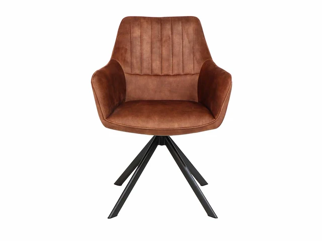Colenis - noah eetkamerstoel - cognac - adoré velvet - set van 4 - luxe design - comfortabel en stijlvol - metalen poten - afbeelding 2 van  5