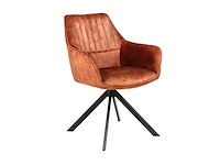 Colenis - noah eetkamerstoel - cognac - adoré velvet - set van 4 - luxe design - comfortabel en stijlvol - metalen poten - afbeelding 1 van  5