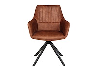 Colenis - noah eetkamerstoel - cognac - adoré velvet - set van 4 - luxe design - comfortabel en stijlvol - metalen poten - afbeelding 2 van  5